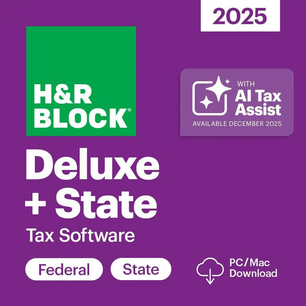 H&R Block Tax Software Deluxe + State 2025: $20