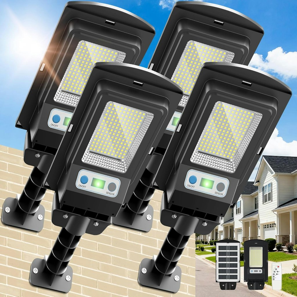 Wywna Solar Powered Motion Sensor Street Lights 4-Pack: $39.99