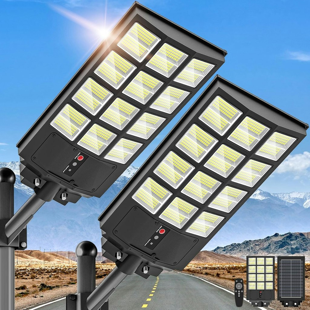 Okpro 5,000W Wide Angle Solar Street Light 2-Pack: $49.99