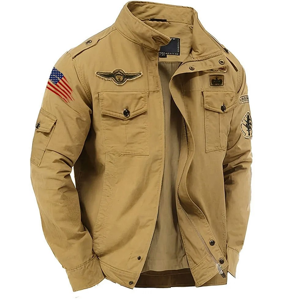 Men's Embroidered Cargo Jacket: $19