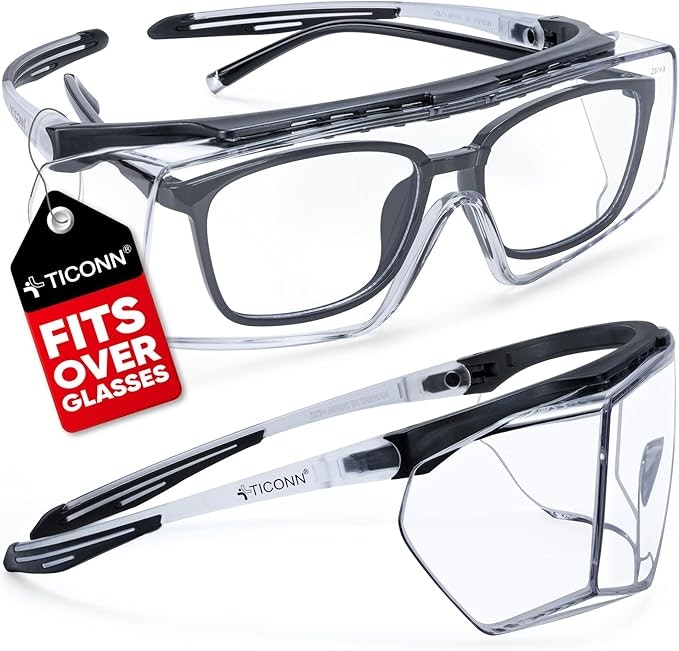 Ticonn Over-Eyeglass Safety Glasses: $11.16