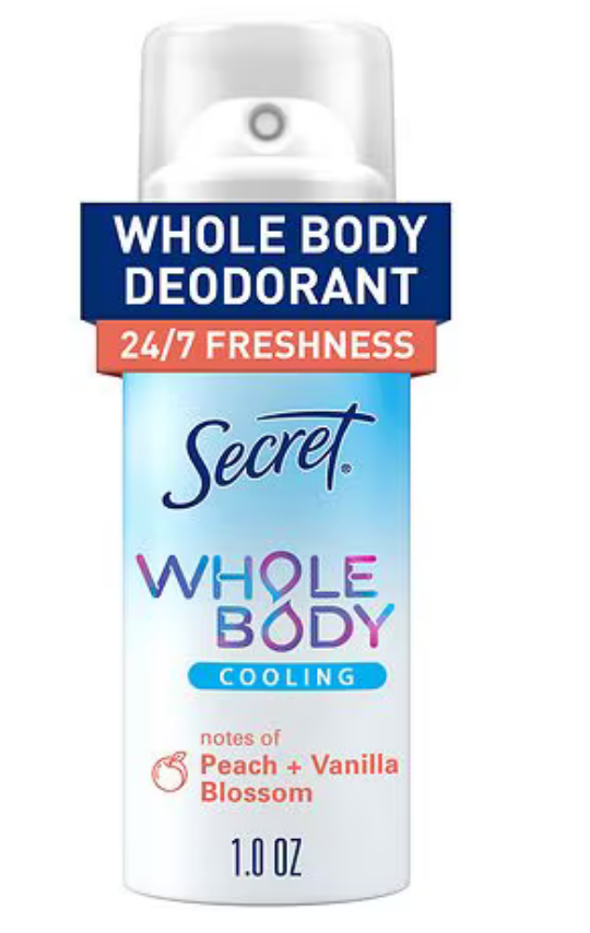 Secret Whole Body Aluminum Free Cooling 1-oz. Deodorant Spray 2-Pack: Free Secret Whole Body Aluminum Free Cooling 1-oz. Deodorant Spray 2-Pack: Free