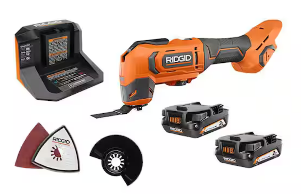 Ridgid 18V Cordless Oscillating Multi-Tool Kit w/ Batteries and Charger: $97