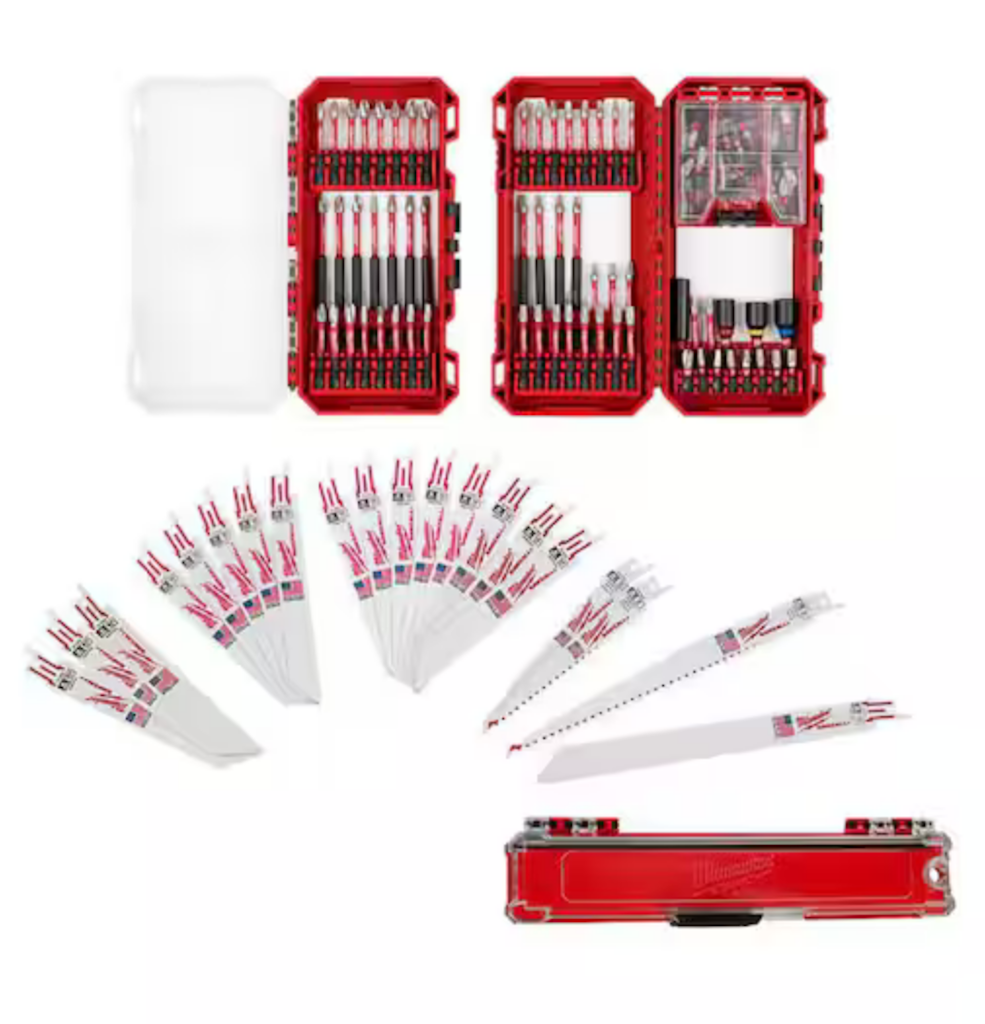 Milwaukee Shockwave 120-Piece Steel Drill and Screw Driver Bit Set w/ Sawzall Blade Set : $50 Milwaukee Shockwave 120-Piece Steel Drill and Screw Driver Bit Set w/ Sawzall Blade Set : $50