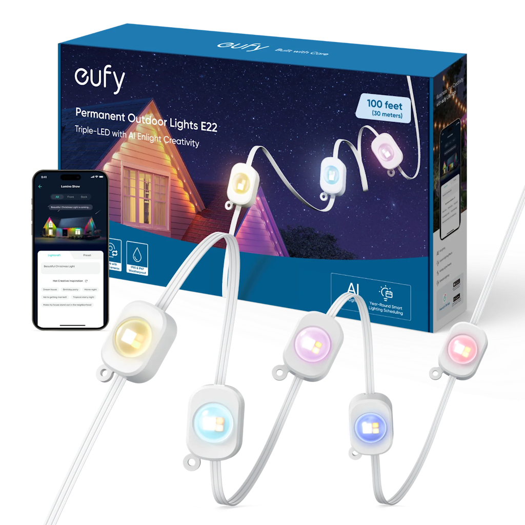 Eufy E22 100-Foot Permanent Outdoor Lights: $129 Eufy E22 100-Foot Permanent Outdoor Lights: $129