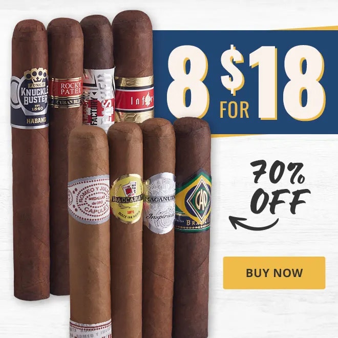 Exclusive Ultra Premium 8-Cigar Sampler at Famous Cigars: $18 Exclusive Ultra Premium 8-Cigar Sampler at Famous Cigars: $18