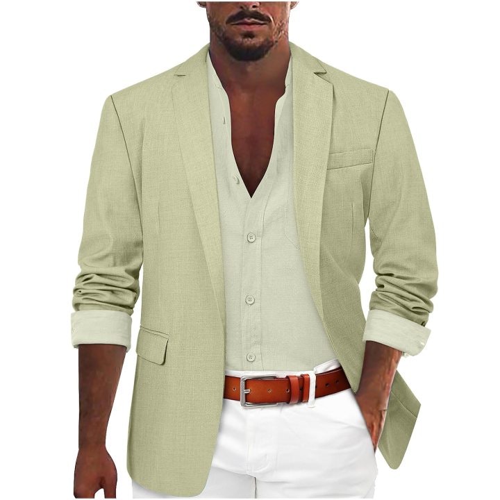 Men's Spring Notch Collar Blazer Jacket: $15