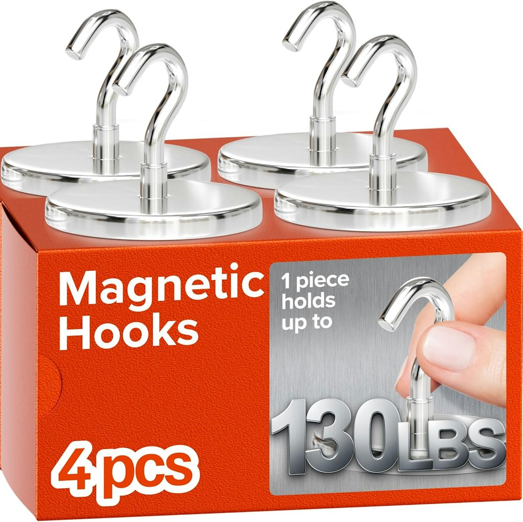 Heavy Duty Magnetic Hook 4-Pack: $7.99
