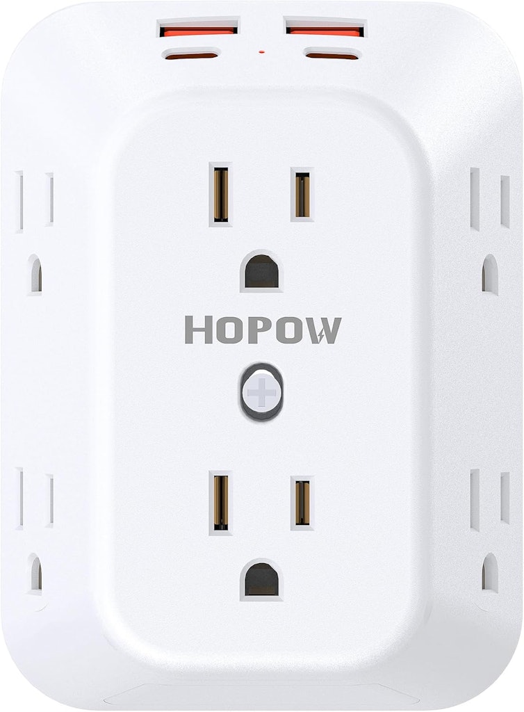 Hopow 6-Outlet 4-Port Surge Protector / Outlet Extender: $9.59