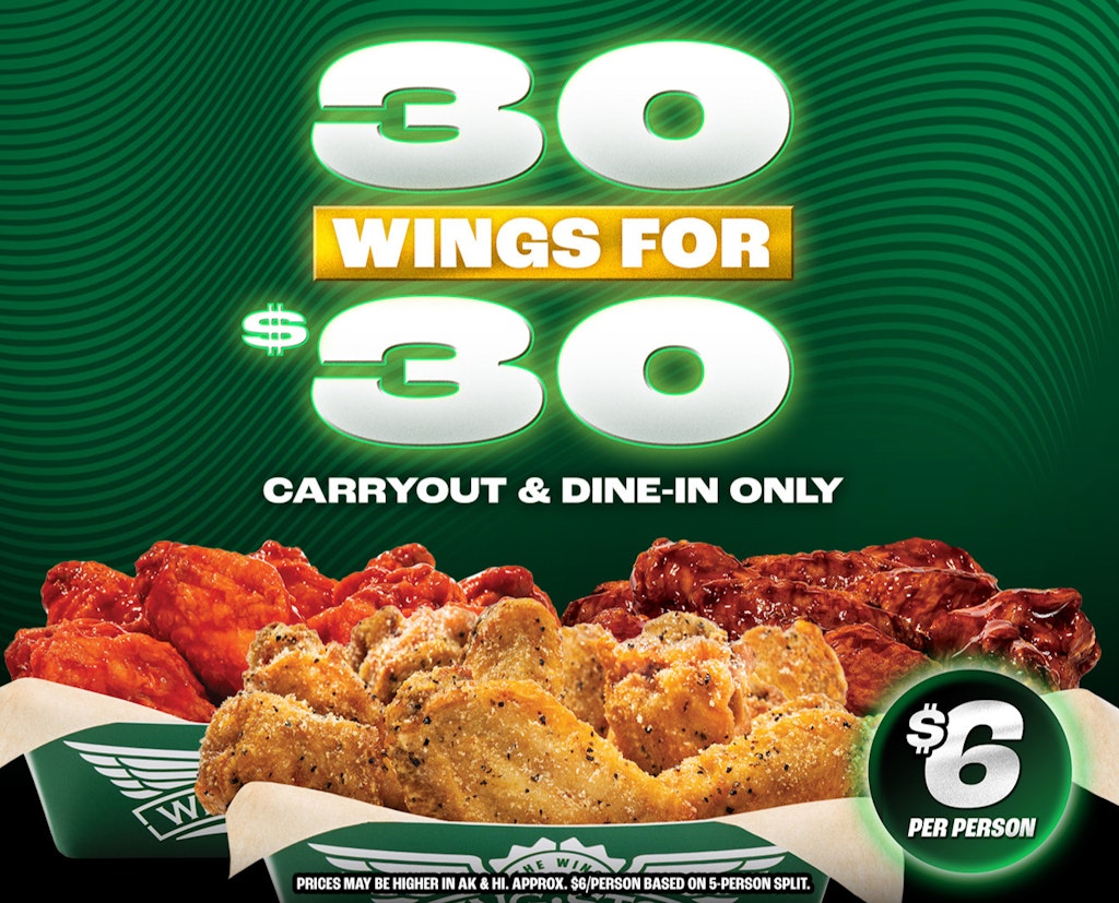 Wingstop Wings: 30 for $30 Wingstop Wings: 30 for $30