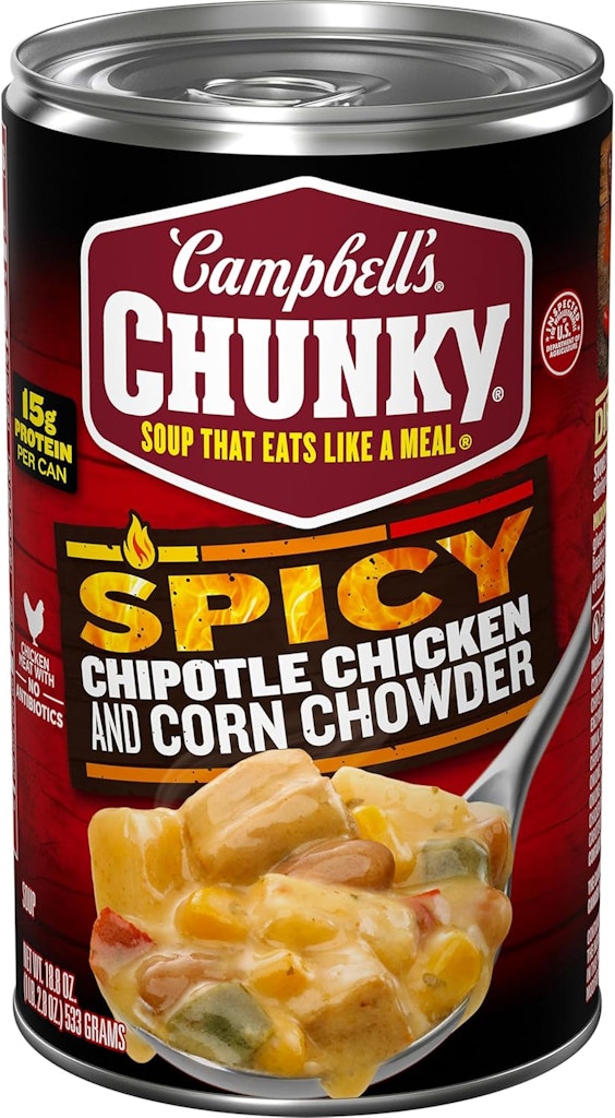 Campbell’s Chunky 18.8-oz. Spicy Chipotle Chicken & Corn Chowder Soup: $1.55 via Sub & Save Campbell’s Chunky 18.8-oz. Spicy Chipotle Chicken & Corn Chowder Soup: $1.55 via Sub & Save