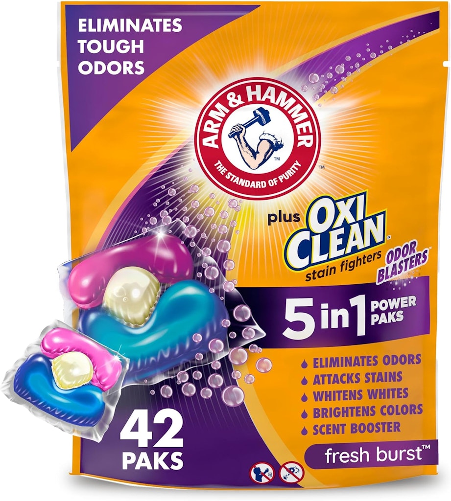 Arm & Hammer Plus OxiClean Laundry Detergent 42-Count Power Paks: $8.09 via Sub & Save Arm & Hammer Plus OxiClean Laundry Detergent 42-Count Power Paks: $8.09 via Sub & Save