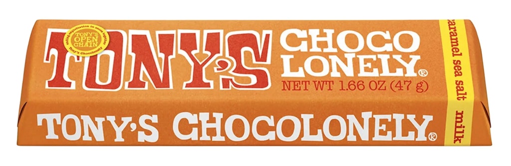 Tony's Chocolonely 1.7-oz. Milk Chocolate Bar w/ Caramel & Sea Salt: 75 cents