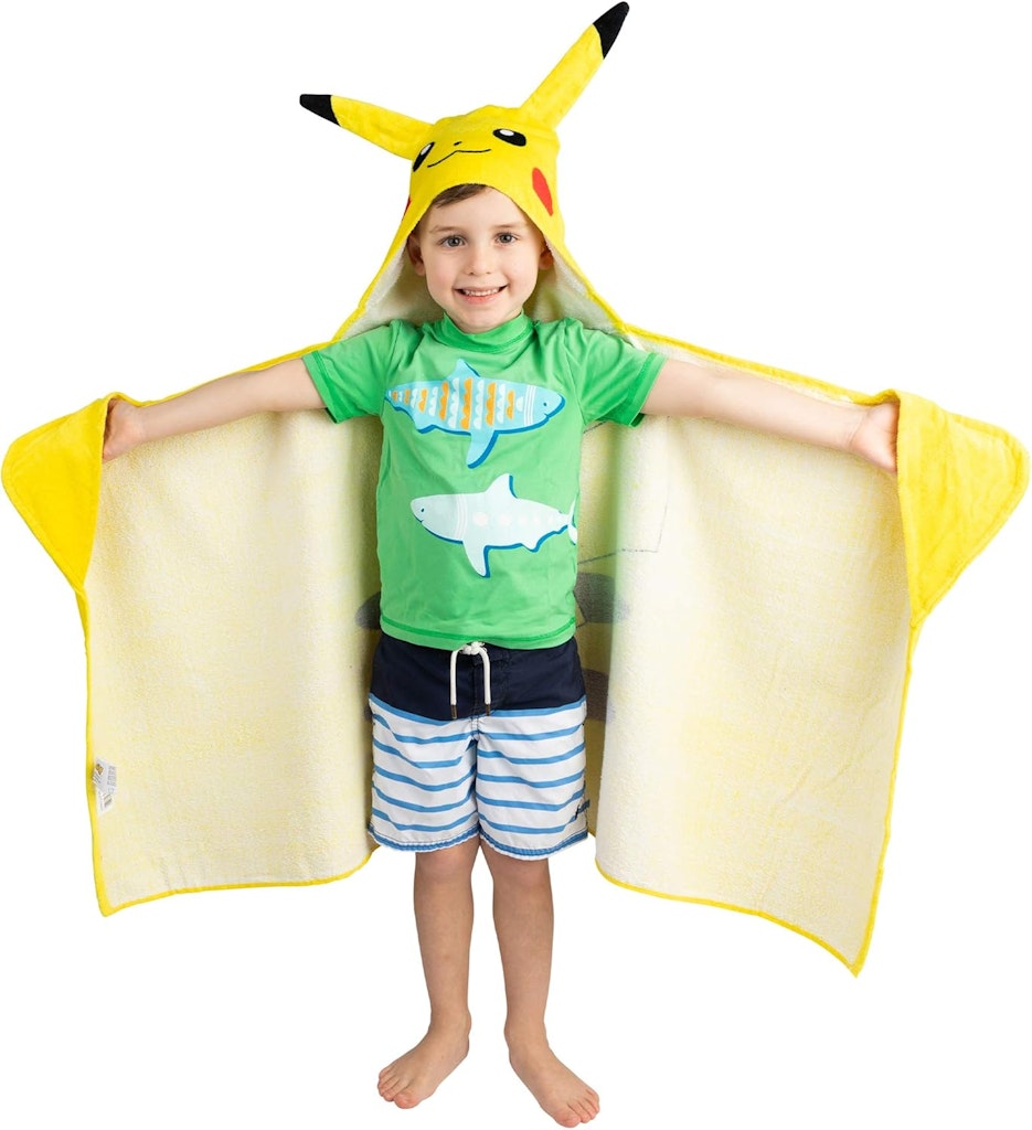 Pokemon Pikachu Bath and Beach Soft Cotton Terry Hooded Towel Wrap: $13
