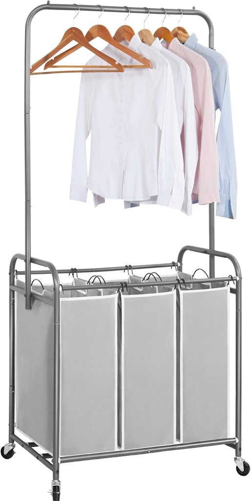 Storage Maniac 136L Laundry Sorter w/ Hanging Bar: $24.49