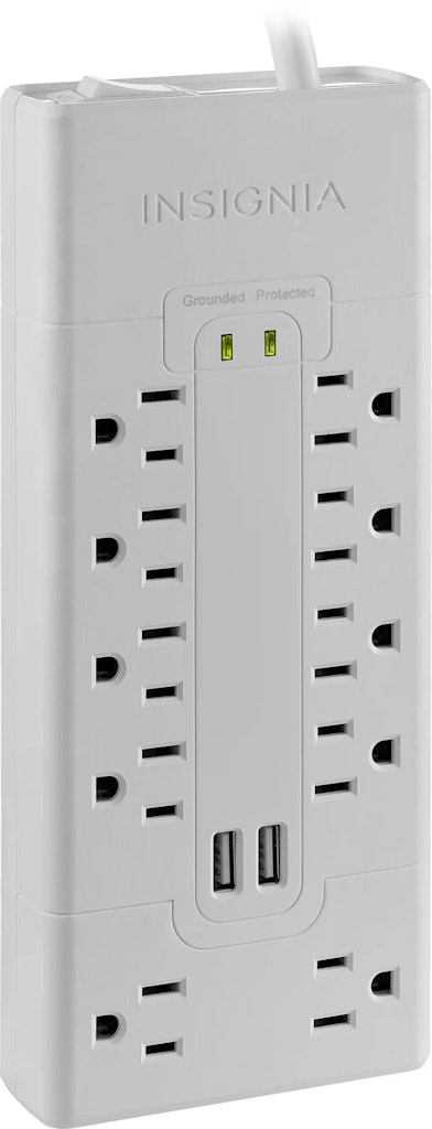 Insignia 10-Outlet 2-USB Surge Protector: $17.99 in-cart