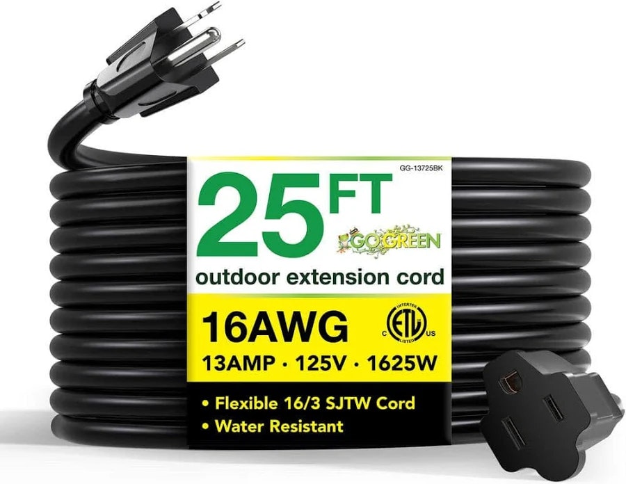 GoGreen Power 25ft 16/3 Heavy Duty Extension Cord: $8.25