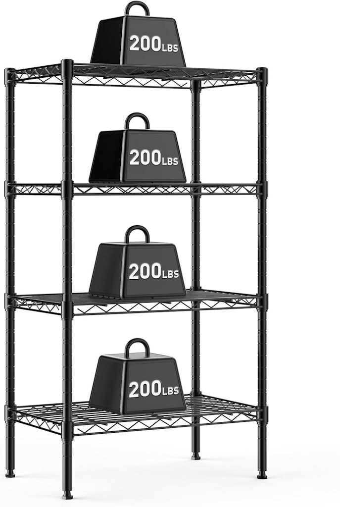 Dumos 4-Tier 47" Metal Wire Storage Shelves: $28