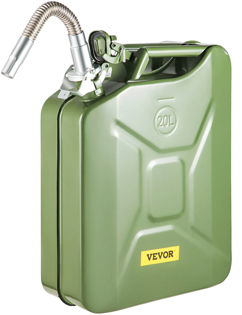 Vevor 5.3-Gallon Jerry Fuel Can: $26 Vevor 5.3-Gallon Jerry Fuel Can: $26