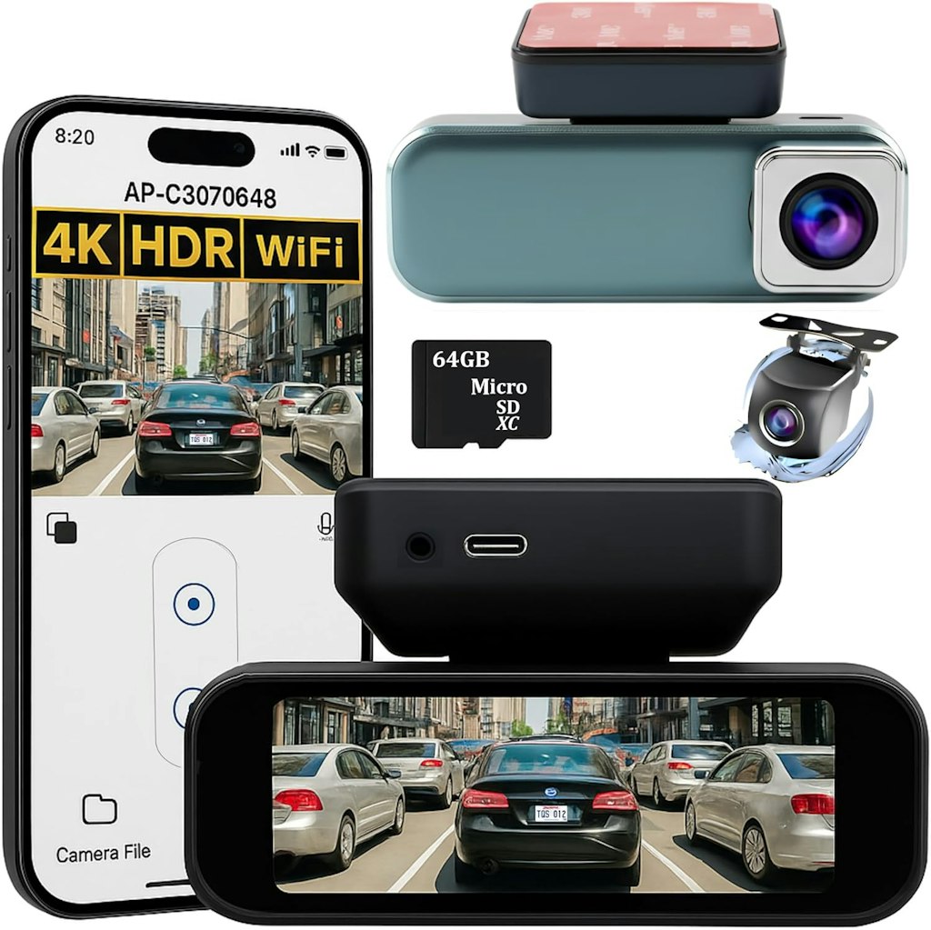 7Track Dual 4K 1080P Dash Camera: $39.99