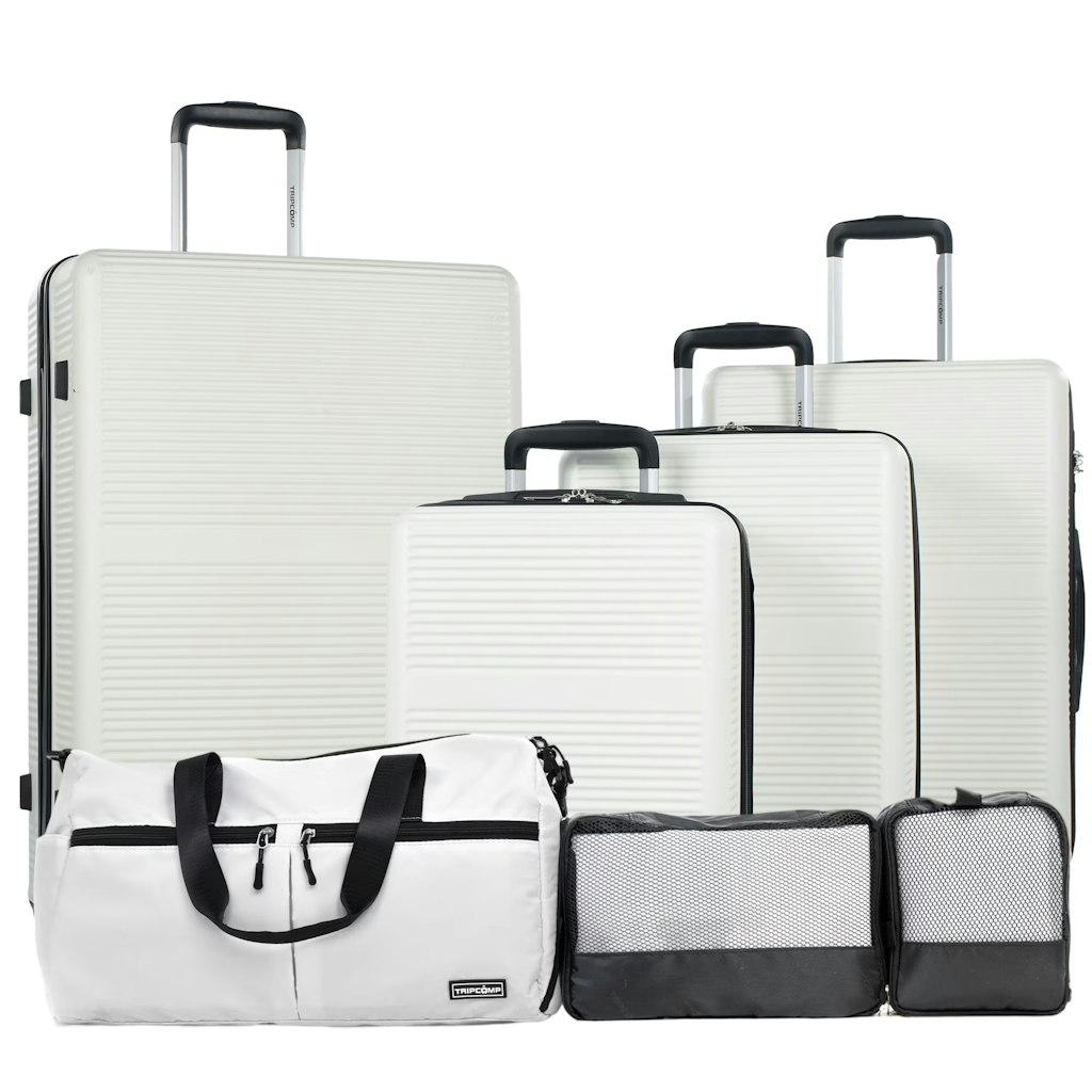 Tripcomp 7-Piece Hardside Luggage Set: $93