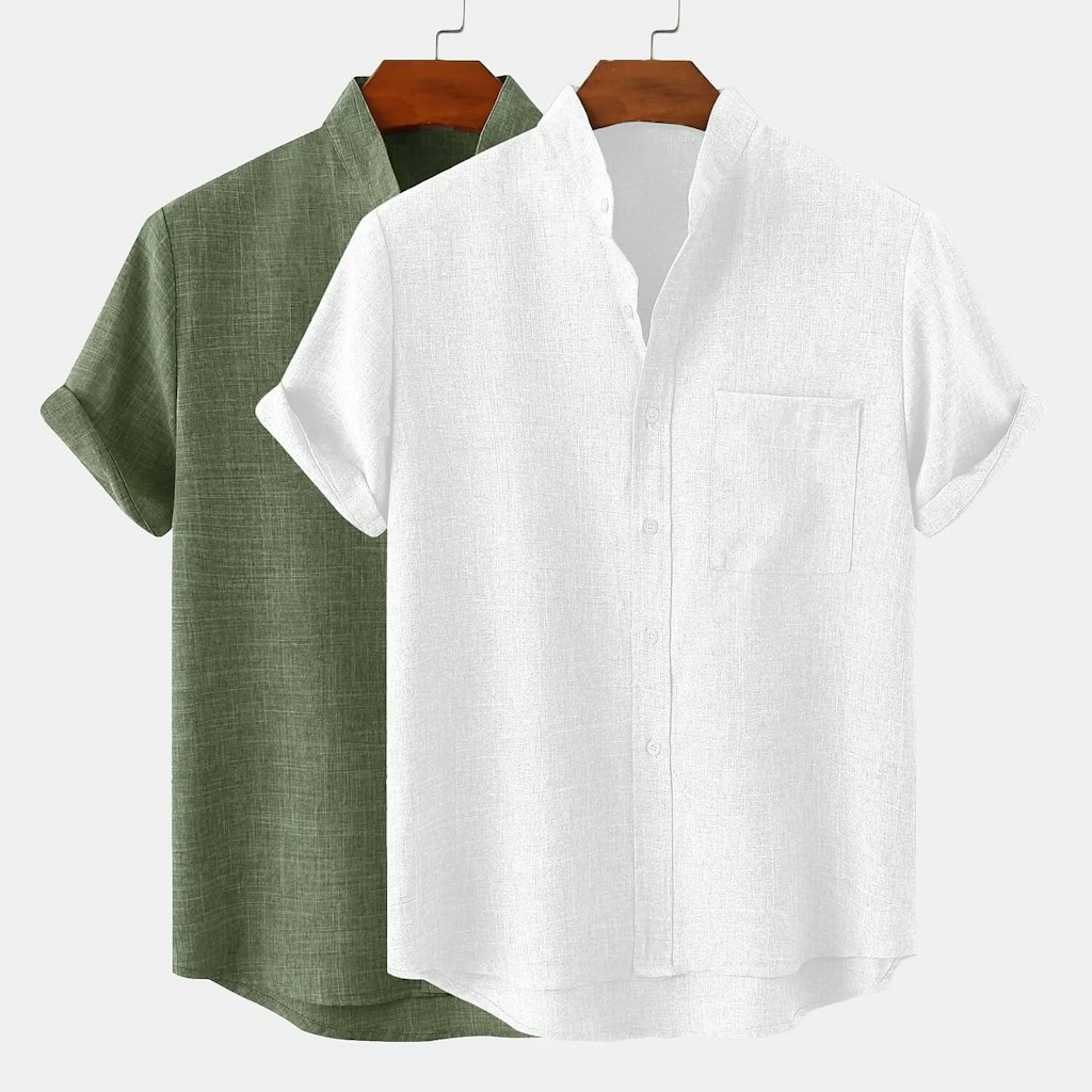 Koulb Men's Cotton Linen Shirt 2-Pack: $12 Koulb Men's Cotton Linen Shirt 2-Pack: $12
