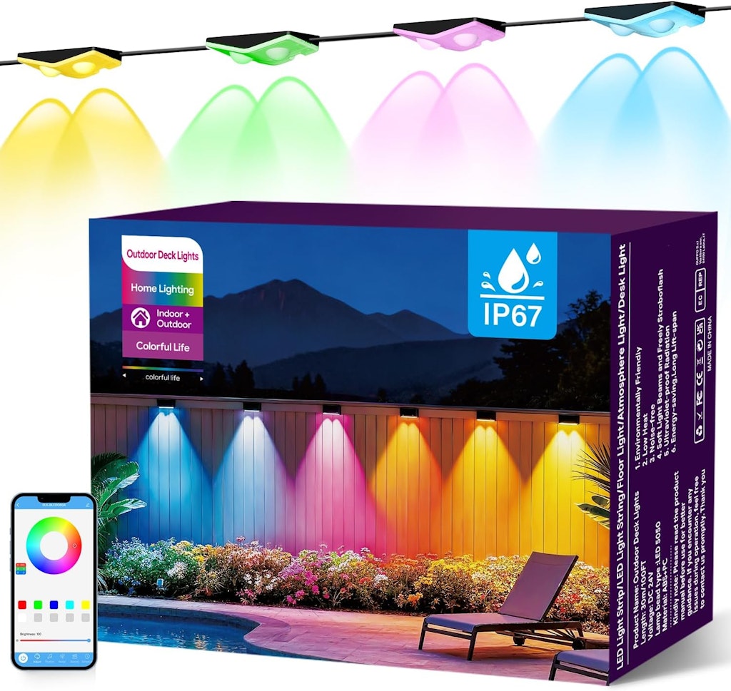 50-Foot Permanent Outdoor Fence Lights: $53.99 50-Foot Permanent Outdoor Fence Lights: $53.99