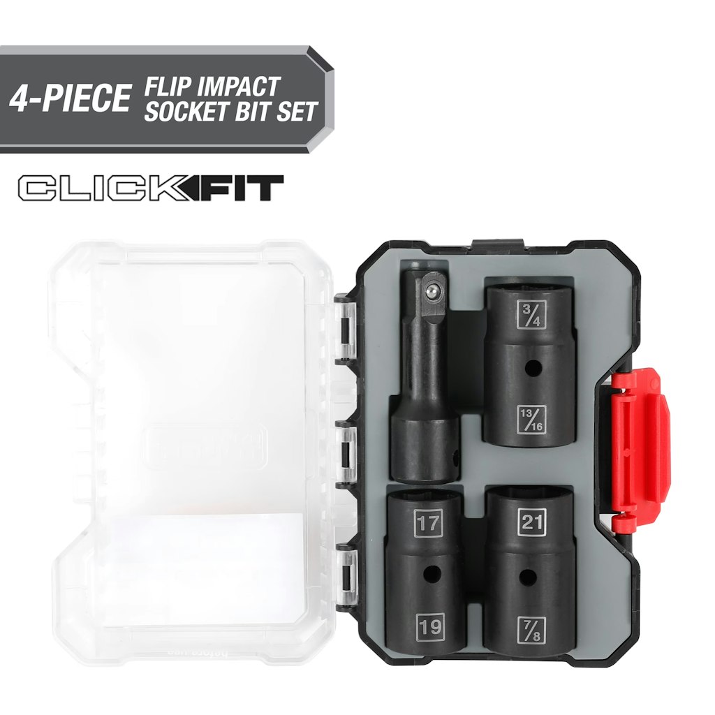 Hyper Tough ClickFit 4-Piece Flip Impact Socket Bit Set: $17.88