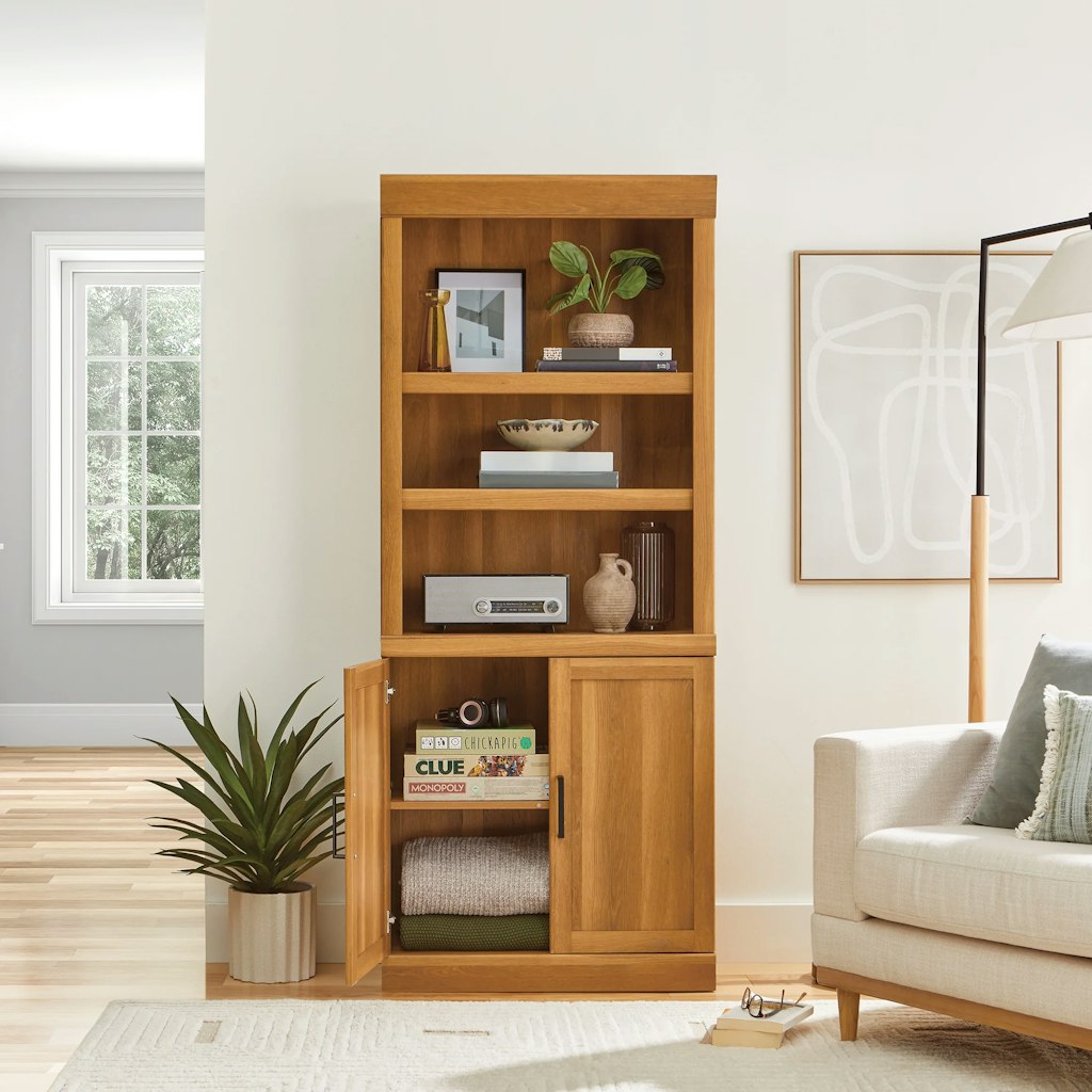 Better Homes & Gardens Glendale 5-Shelf Bookcase w/ Doors: $82