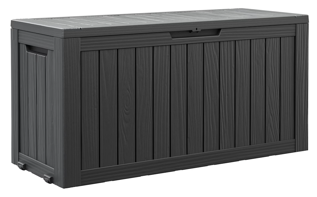 80-Gallon Waterproof Resin Deck Box w/ Lock: $41.99