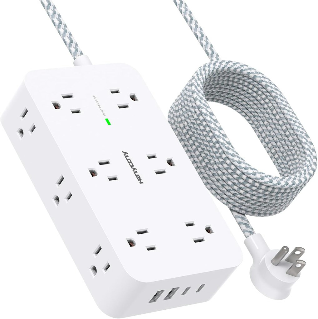 10-Foot Extension Cord w/ 12 Outlets: $8.99