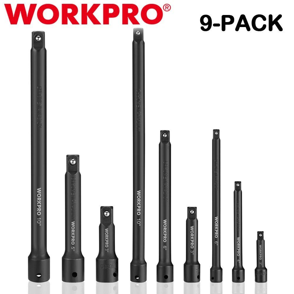WorkPro 9-Piece Impact Socket Driver Extension Bar Set: $13
