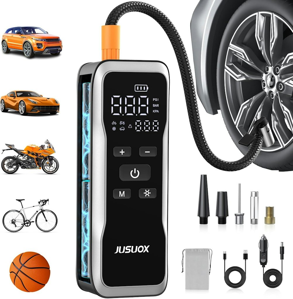 Jusuox 150PSI Dual Power Tire Inflator: $16.49