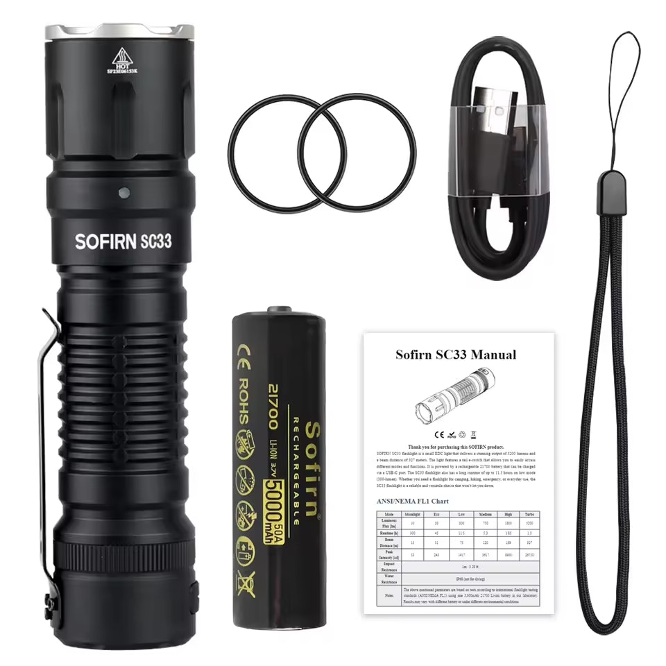 Sofirn SC33 XHP70.3 HI LED Tactical Flashlight: $27
