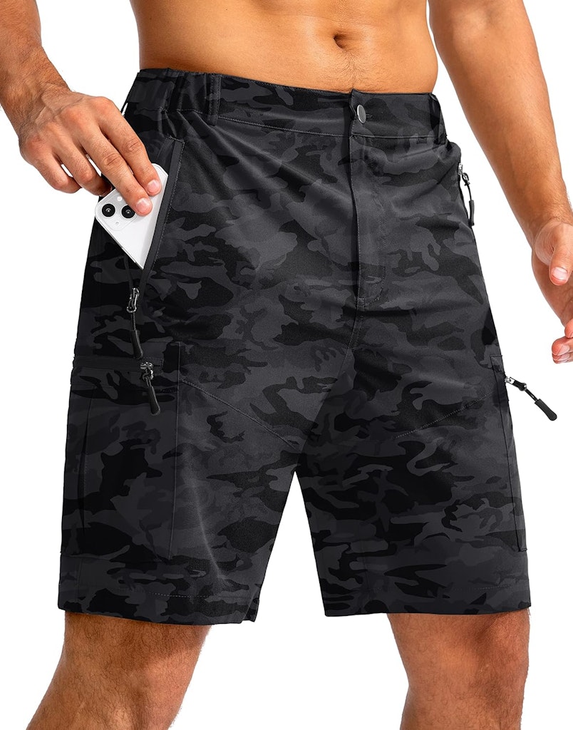 Pudolla Men's 9" Hiking Cargo Shorts with Pockets: $14.99