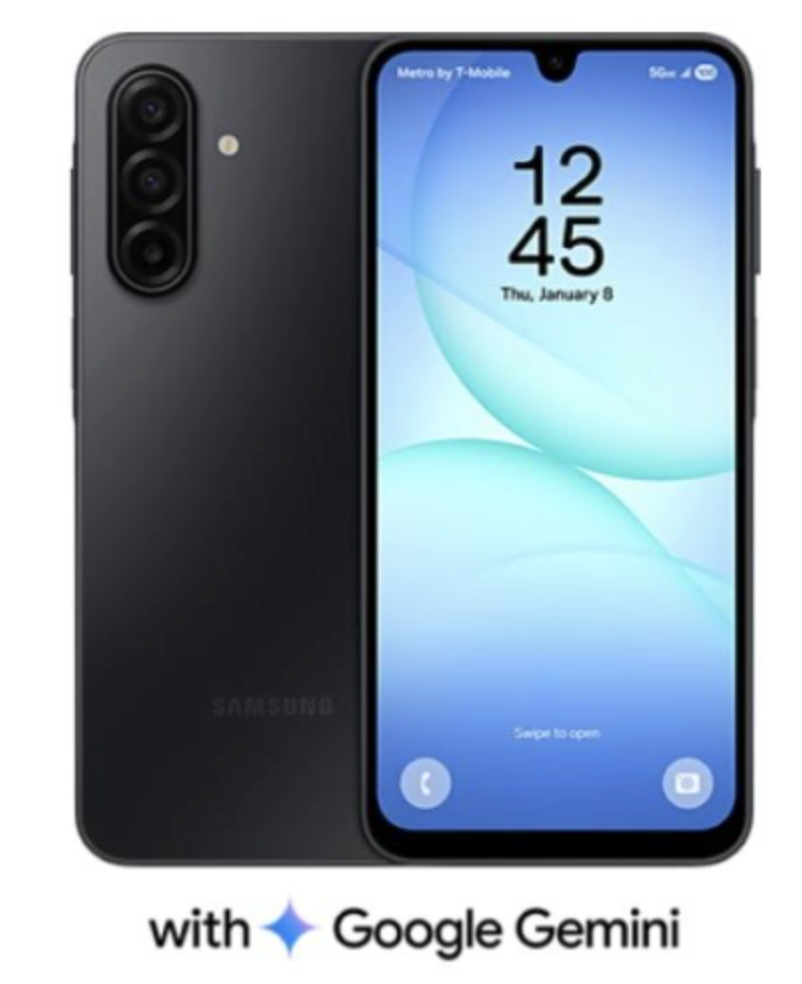 Samsung Galaxy A17 5G 128GB Android Smartphone for Metro by T-Mobile: Free w/ $40 per month Period plan Samsung Galaxy A17 5G 128GB Android Smartphone for Metro by T-Mobile: Free w/ $40 per month Period plan