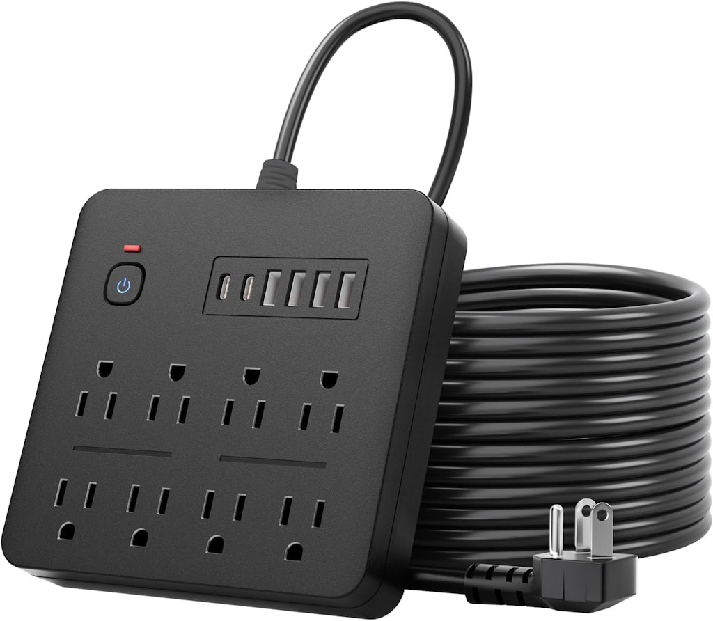 Kukzau 6-Foot Flat Plug Surge Protector Power Strip: $14.99