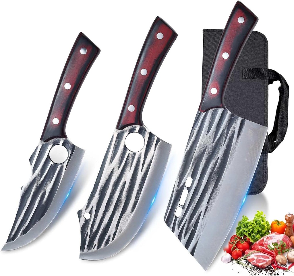 Butcher Chef Knife Set with Bag: $17.99