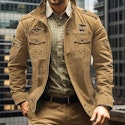 Men's Casual Multi-Pocket Military Style Jacket for $18 + $9 shipping