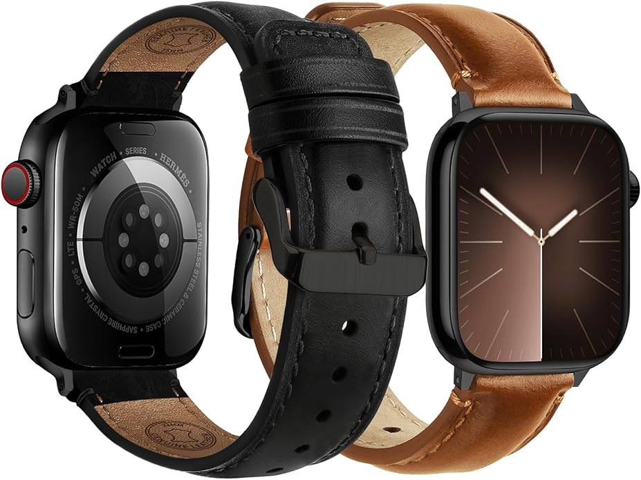 Fullmosa Leather Band for Apple Watch 2-Pack: $9.99