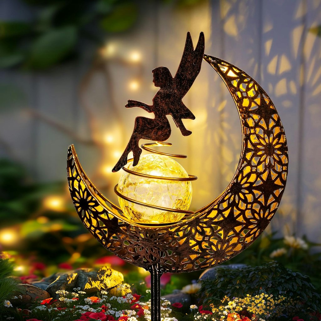 Suncket Solar Fairy Moon Garden Light: $12.49