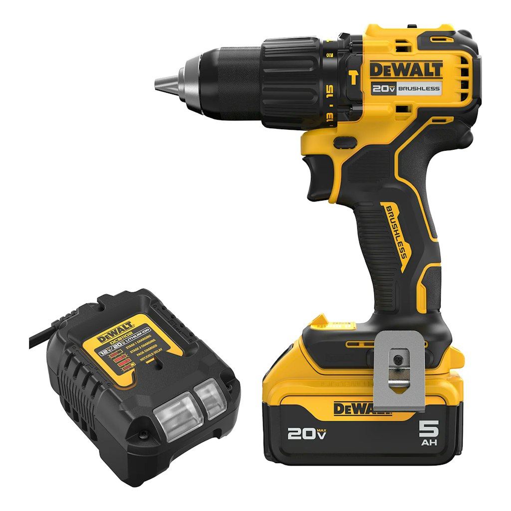 DeWalt 1/2" 20V Max Variable Speed Brushless Cordless Hammer Drill w/ Battery and Charger: $169