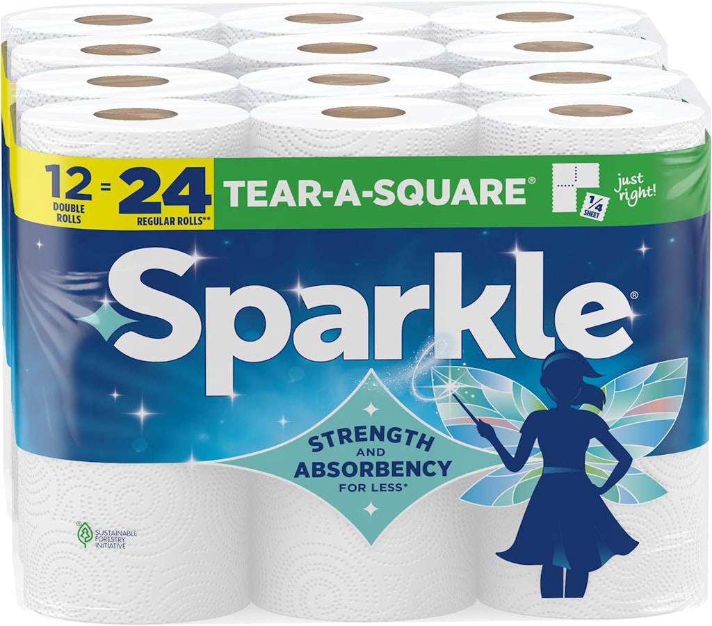 Sparkle Tear-A-Square 12 Double Roll Paper Towels: $13.97