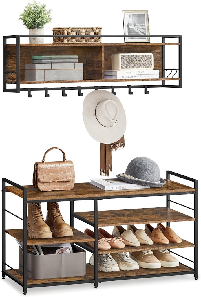 Vasagle Hall Tree w/ 4-Tier Shoe Rack: $49.98