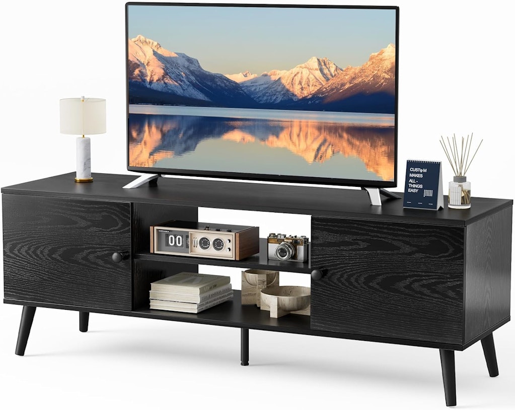 Sweetcrispy Modern Mid-Century TV Stand for up to 60" TVs: $51.96
