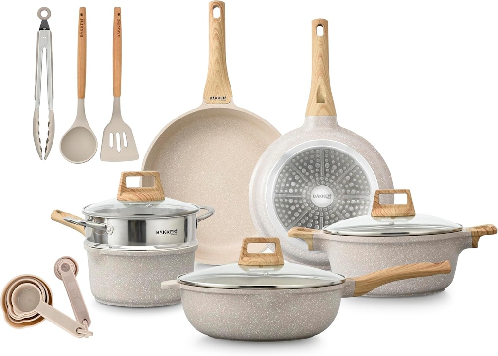 Bakken-Swiss 14-Piece Granite Non-Stick Cookware Set: $37.20