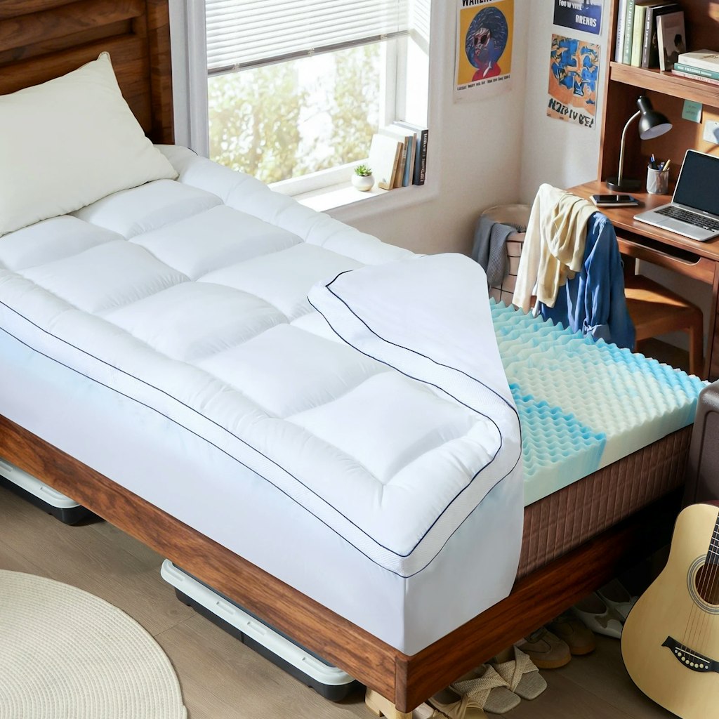 NicePlus 4" 2-in-1 Dual Layer Memory Foam Twin Mattress Topper: $69.44