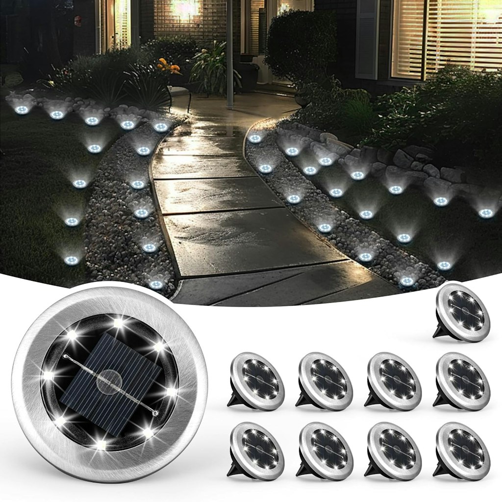 Solpex Mini Solar Ground Lights 10-Pack: $9.49