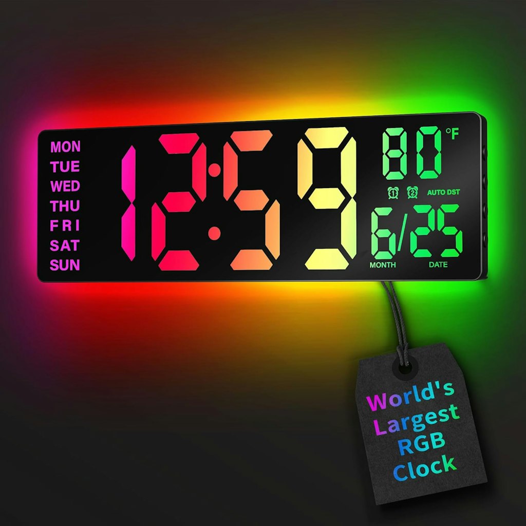 16.5" Large Digital Wall Clock: $31