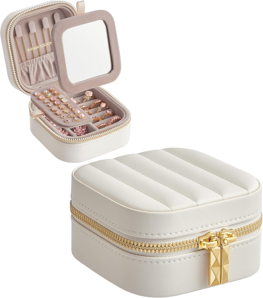 Songmics Travel Jewelry Case with Mirror: $7.99